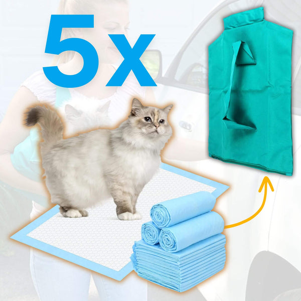 5x Strong Adhesive Ultra-Absorbent Travel Liners (Specially Designed for Our Cat Carrier Pouch)