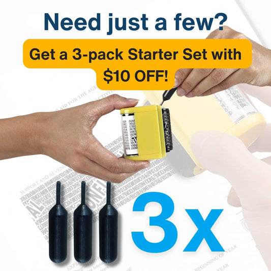 3x Security Ink Refills (Specially Designed for Our ID Defender Roller Stamp)