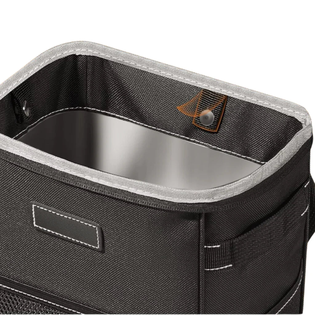 Waterproof Car Trash Can with Lid and Storage Pockets