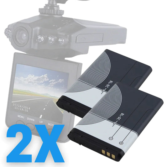 2x Rechargeable High Capacity Batteries for DashCam HD PRO